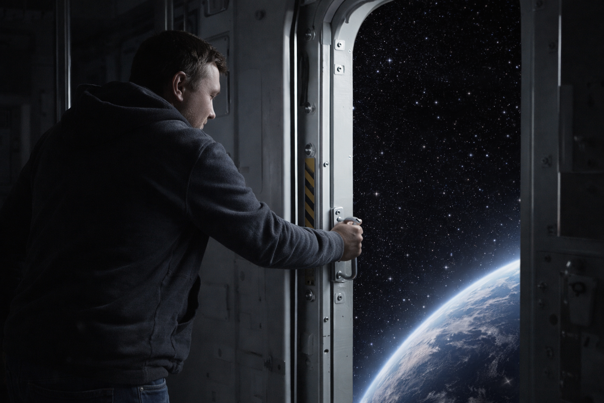 Авторская иллюстрация «Человек в космическом вакууме»