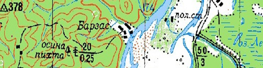 Фрагмент карты, 60-е годы.