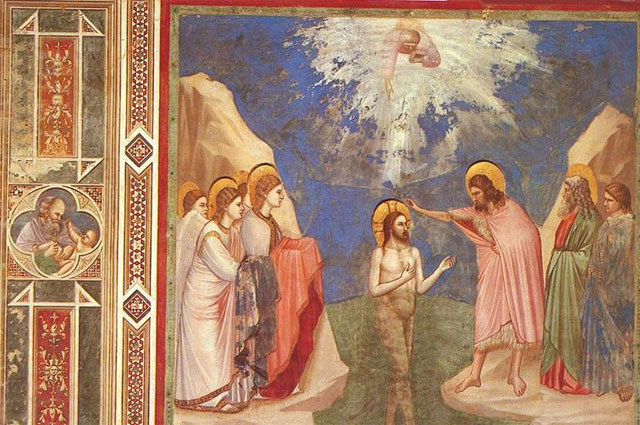    Джотто ди Бондоне. Крещение Господне. 1304–1306 гг. Фото: Commons.wikimedia.org