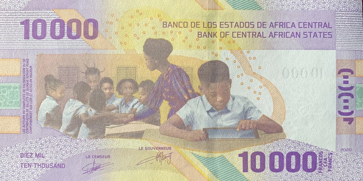 10 000 центральноафриканских франков (оборотная сторона)