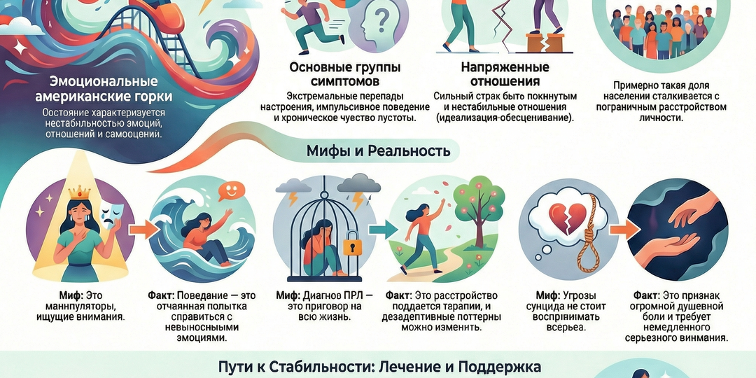 Пограничное расстройство личности (ПРЛ): понимание, симптомы и пути к стабильности
