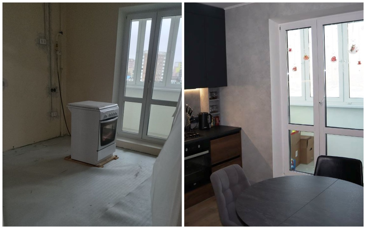 Фото нашей кухни  ДО и ПОСЛЕ ремонта