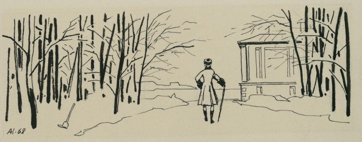 А.В. Николаев "Старик Болконский на прешпекте". 1968