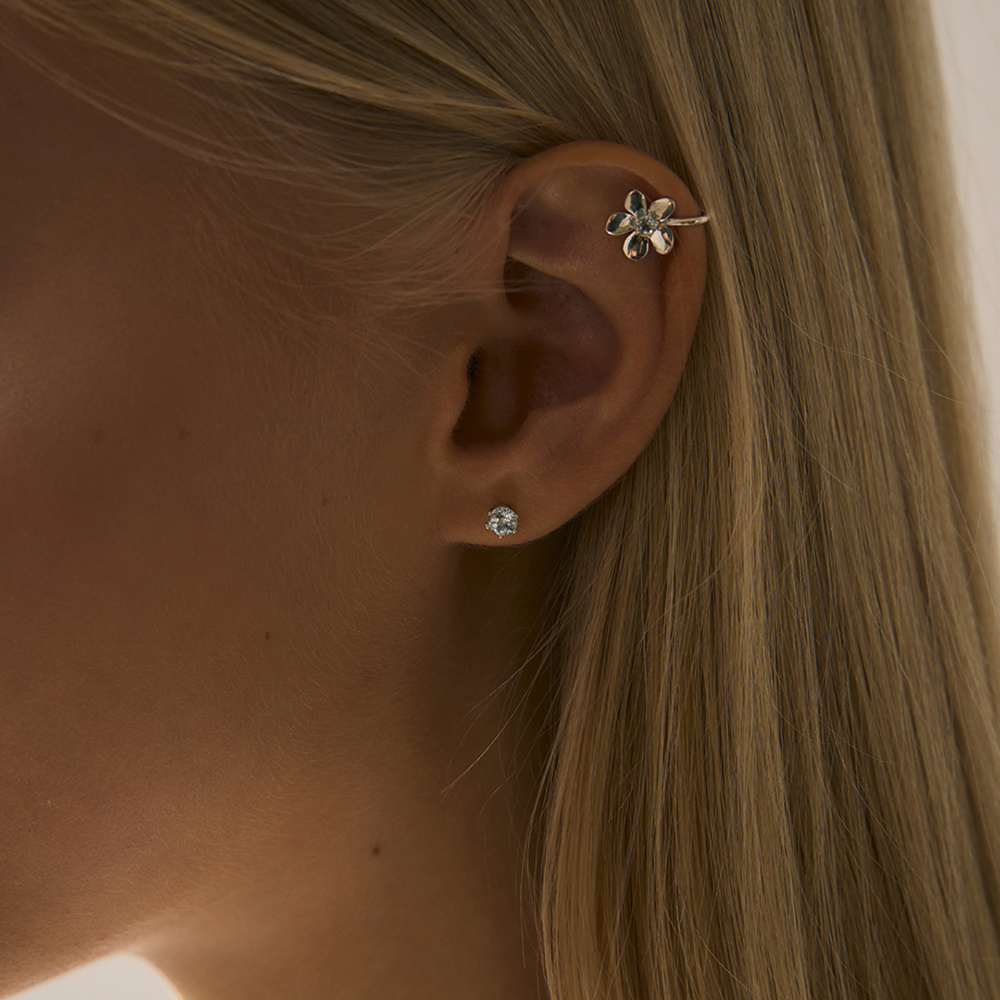 Кафф Незабудка и пусет с голубым топазом