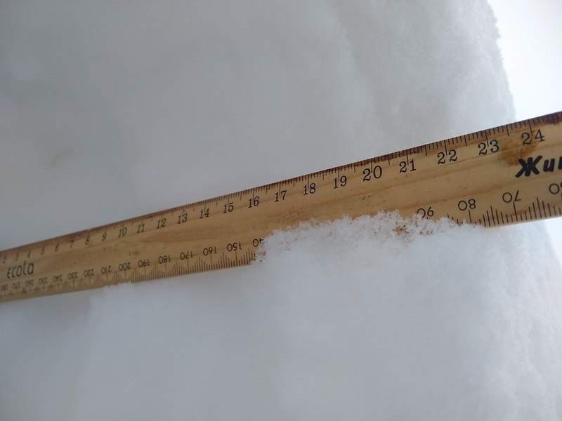 Измеряю глубину снега