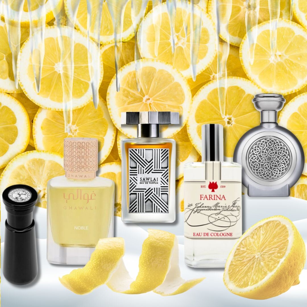 Лимонные ароматы особенно красиво звучат зимой: Farina 1709 Eau de Cologne, Kajal Sawlaj, ARgENTUM Everyman, Boadicea the Victorious Lavish, Ghawali Noble.