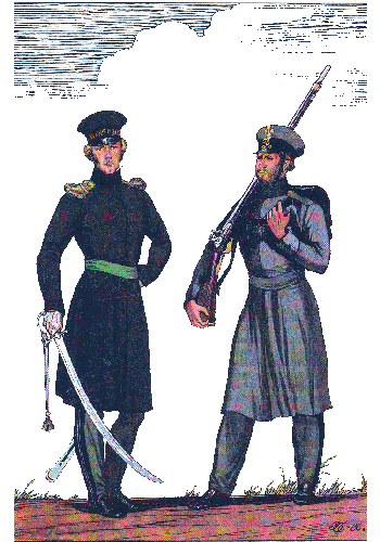 Унтер-офицер и солдат Тульского ополчения 1812г