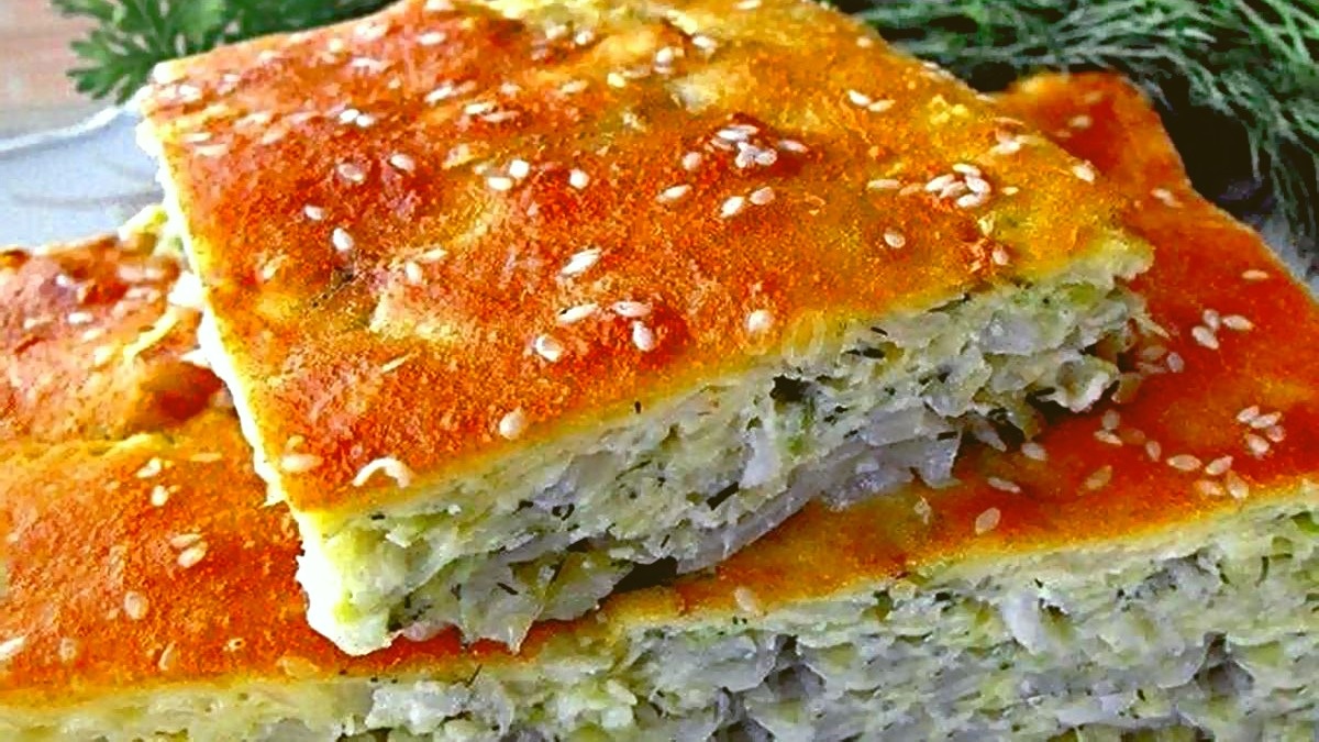 Пирог с капустой и яйцом