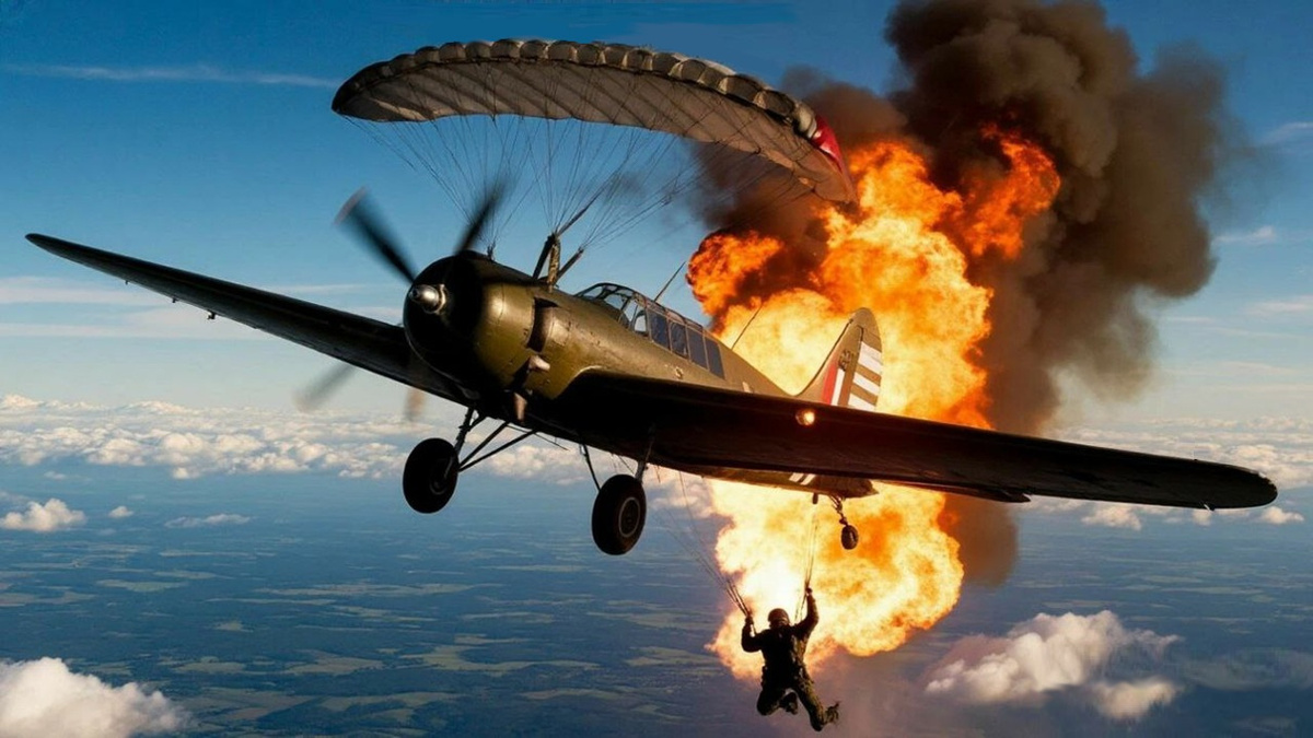 Правило "Не стрелять по сбитым летчикам" уходит корнями в Первую мировую войну. Тогда авиация была новой и летчики были элитой. Картинка от "Шедеврум".