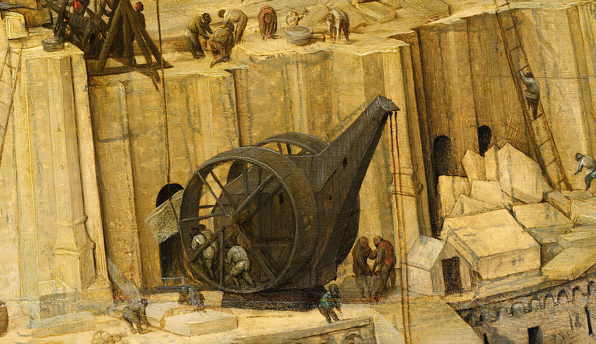     Фото: Wikipedia.org Эта работа, похожая на бег в колесе для белки, на самом деле была не такой изнурительной, как кажется. Более того, ею часто занимались слепые, которых не пугала работа на высоте