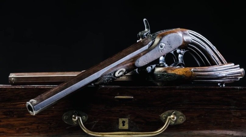 Дуэльная пара, Франция, 1850 год. Работа оружейного мастера Карбонье. Фото из интернета.