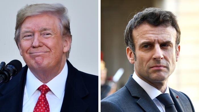 Дональд Трамп и Эмманюэль Макрон. Обложка © Shutterstock / FOTODOM / Evan El-Amin, Victor Velter