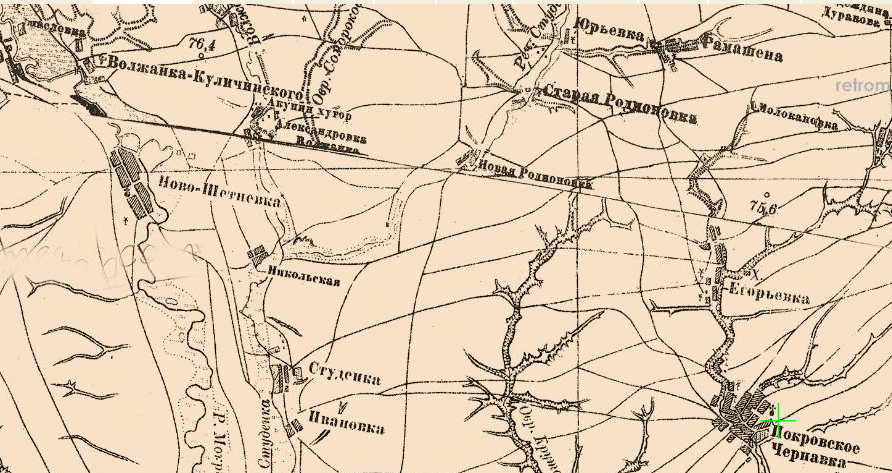 Кусочек карты с деревнями Старая и Новая Родионовка. Фото из открытых источников