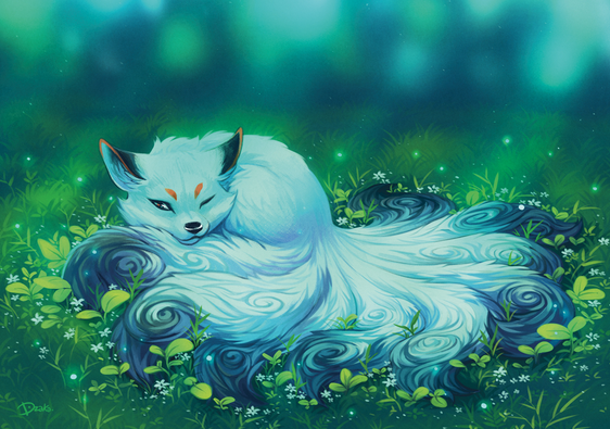 Kицунэ - лис с пятью хвостами