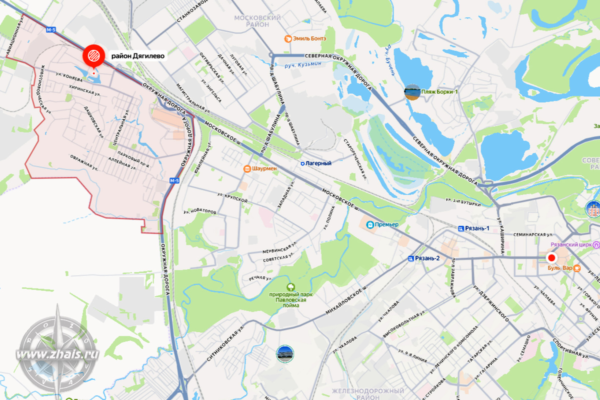 Фрагмент ЯндексКарты