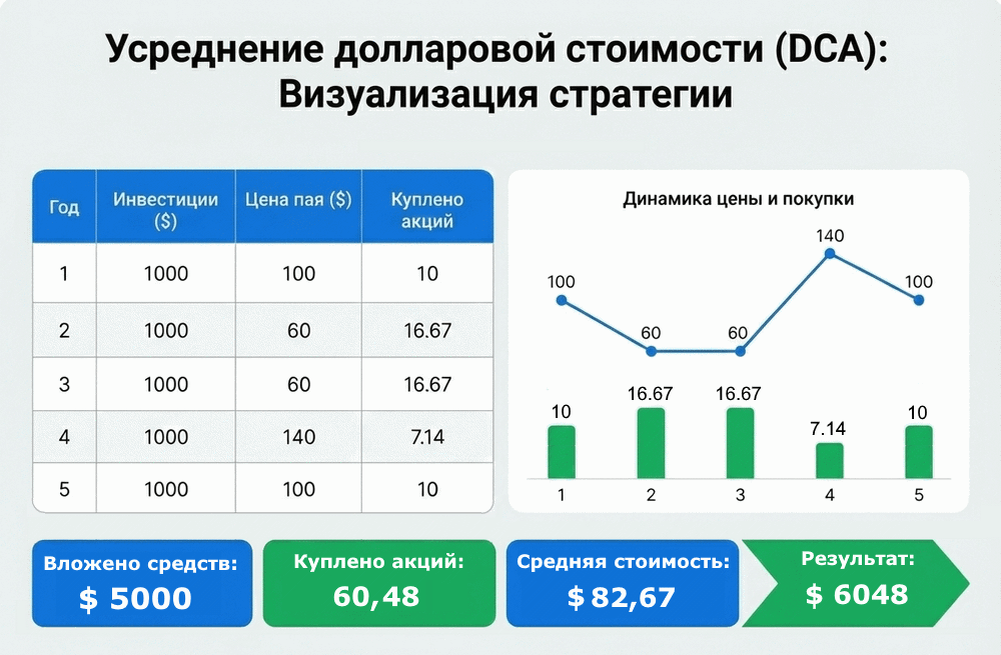 Усреднение стоимости на волатильном рынке