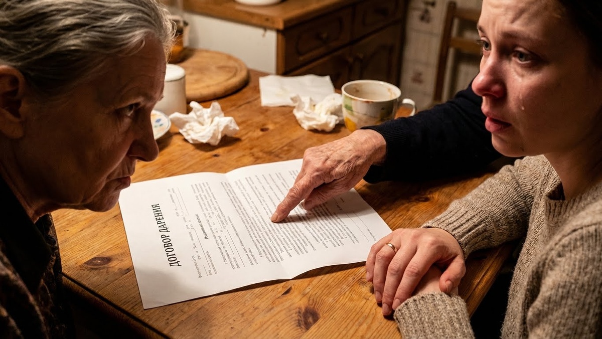 Свекровь требует у невестки с обручальным кольцом подписать договор дарения.