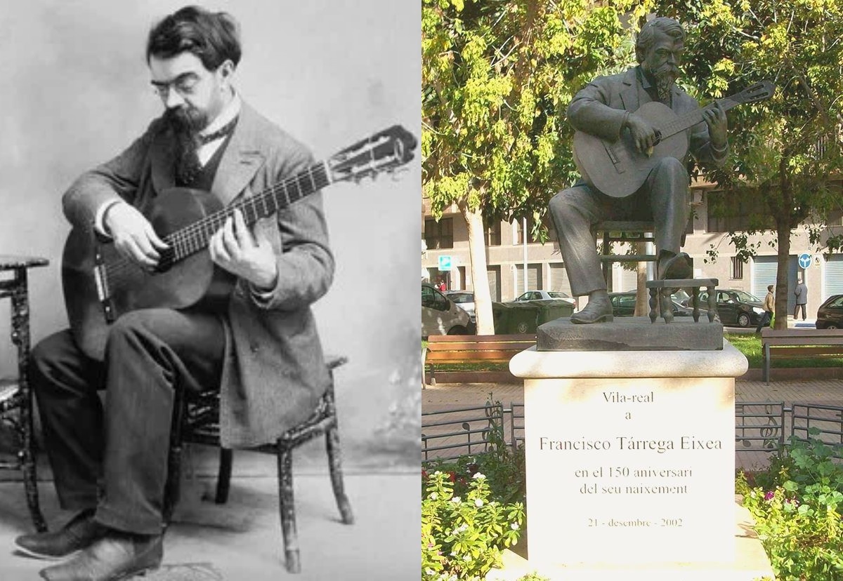 Фрвнсиско Таррега (1852-1909). Памятник композитору и гитаристу в Вильярреале , Испания.
Monumento a Francisco Tárrega Eixea en el museo Casa de Polo de vila-real (Castellón).
