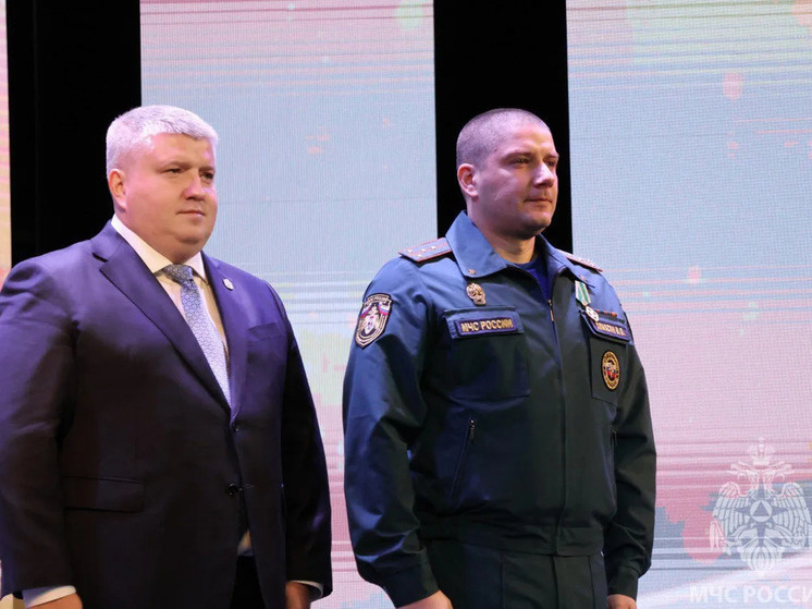     Новгородского пожарного Владимира Плаксина наградили орденом «За честь и мужество». фото: пресс-служба ГУ МЧС РФ по Новгородской области