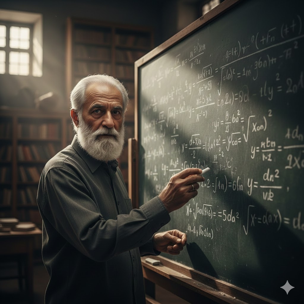 "Математический код истории: Формула грядущих перемен", иллюстрация создана сетью Джемини