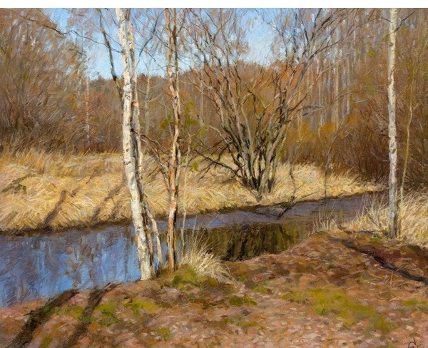 Усик. Весна над Приозерском. 2020. Бумага, сухая пастель.