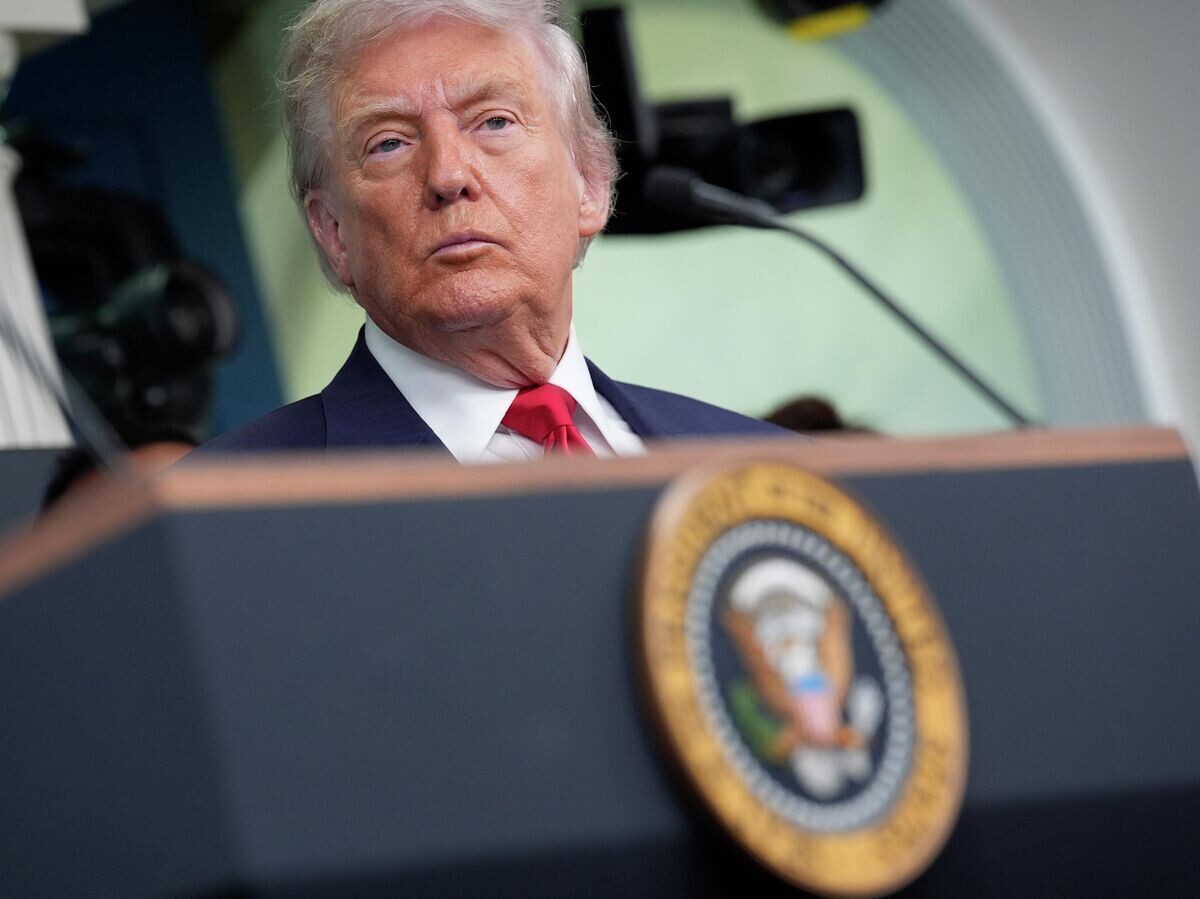    Президент США Дональд Трамп во время пресс-конференции в Белом доме в Вашингтоне | © РИА Новости / Стрингер