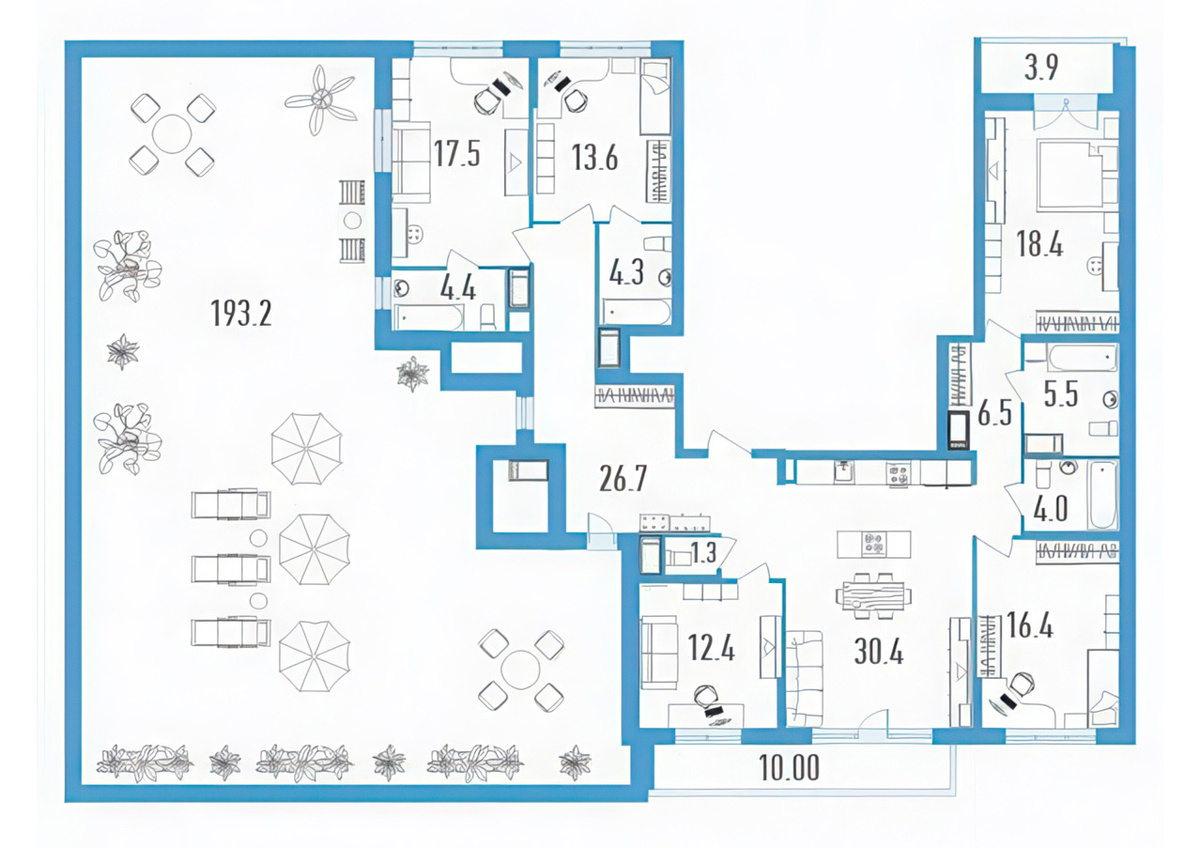 Планировка квартиры с "террасой"