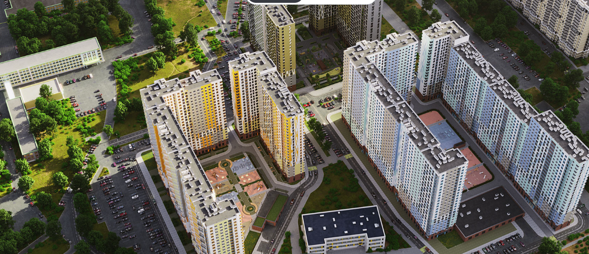 Цветовая гамма у всех домов разная. Рендер с сайта застройщика