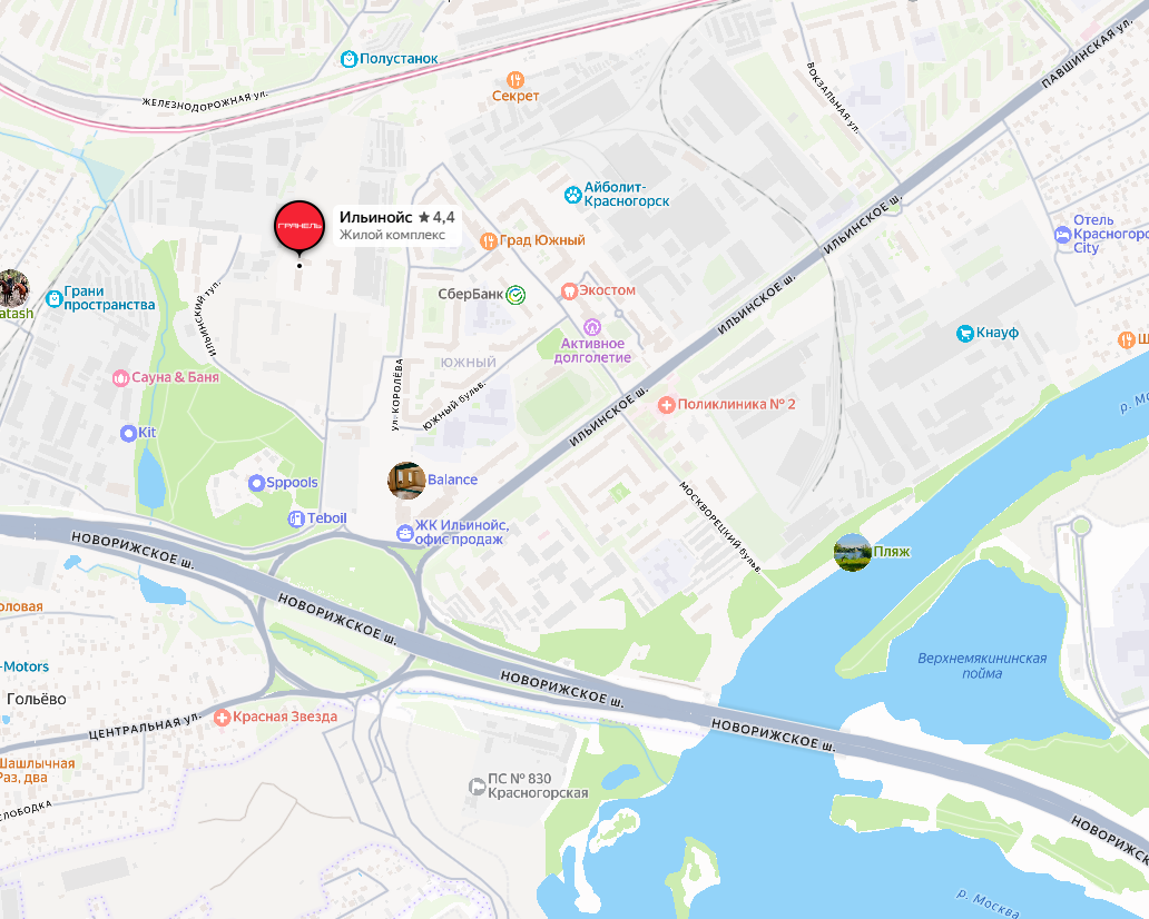 Расположение ЖК. Данные Яндекс.Карты