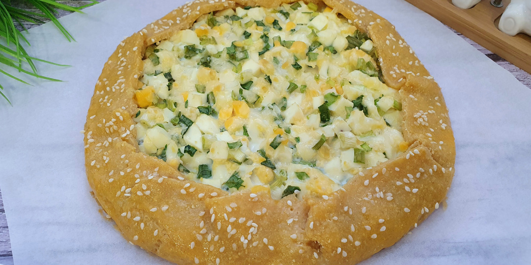 Быстрый ПП ПИРОГ на творожном тесте с яйцом и зелёным луком