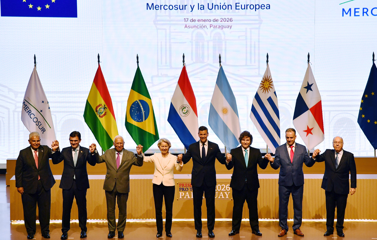    Подписание соглашения между ЕС и MERCOSUR в Асунсьоне, Парагвай  Christian Alvarenga/Getty Images