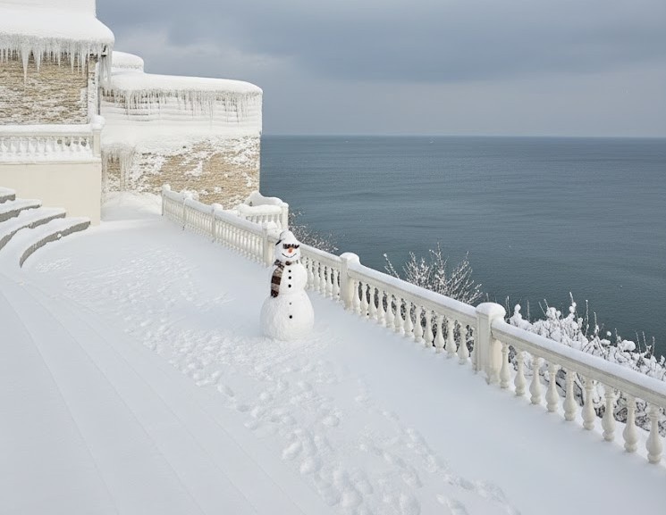 Анапа Январь снег 2026