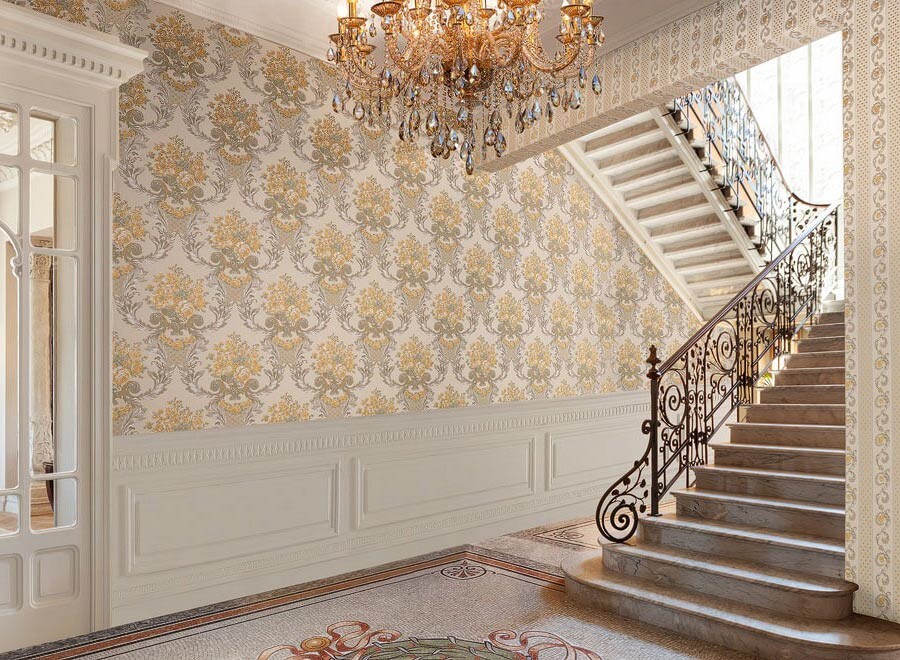 пример текстильных обоев жаккард