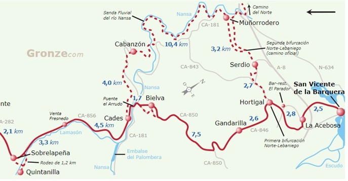 Маршрут первого дня (мы пойдем вдоль реки Нанса)