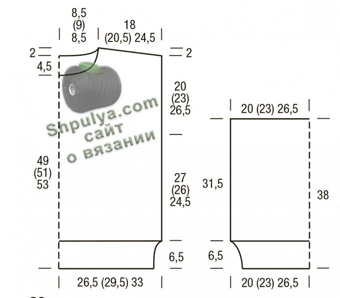 Выкройка пуловера