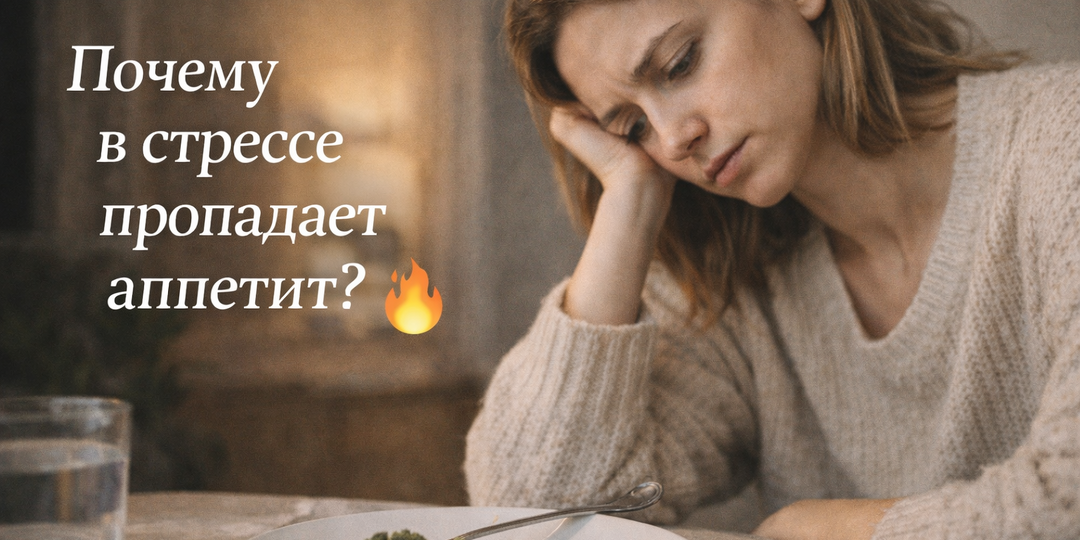 🍽️ Почему в стрессе пропадает аппетит: мозг тушит кухню, чтобы спасти тебя