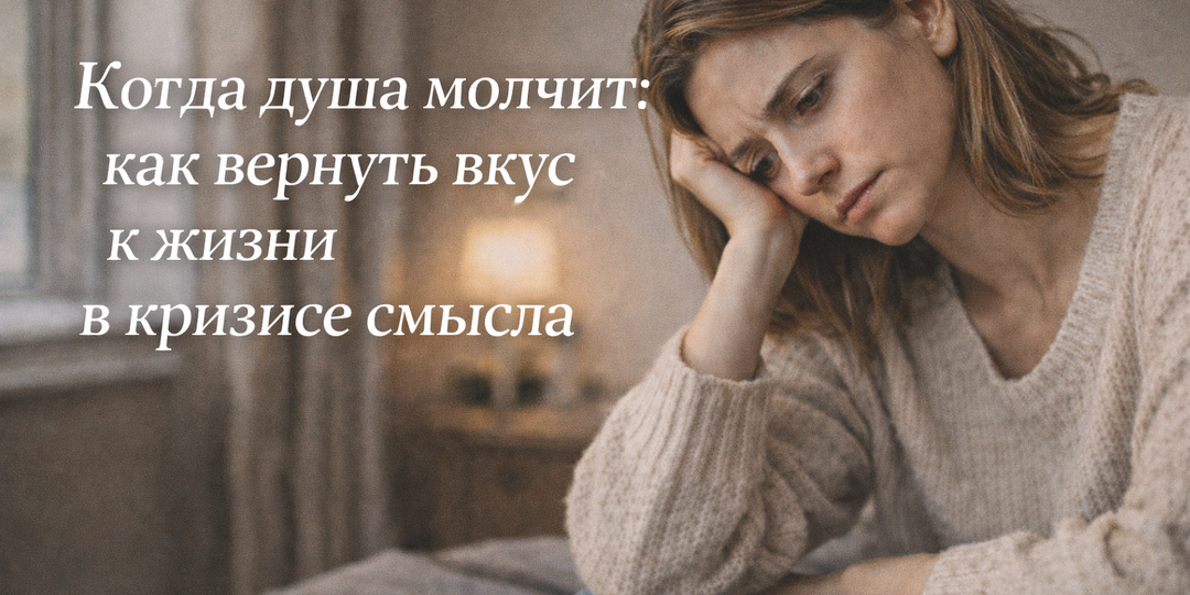 🧩 Когда душа молчит: как вернуть вкус к жизни в кризисе смысла