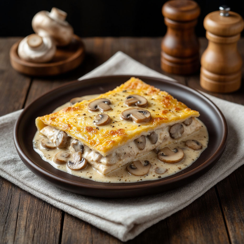 Куриное филе с грибами в сметанно‑сырном соусе — нежное и сочное блюдо за 1 час 15 минут! 🍗✨