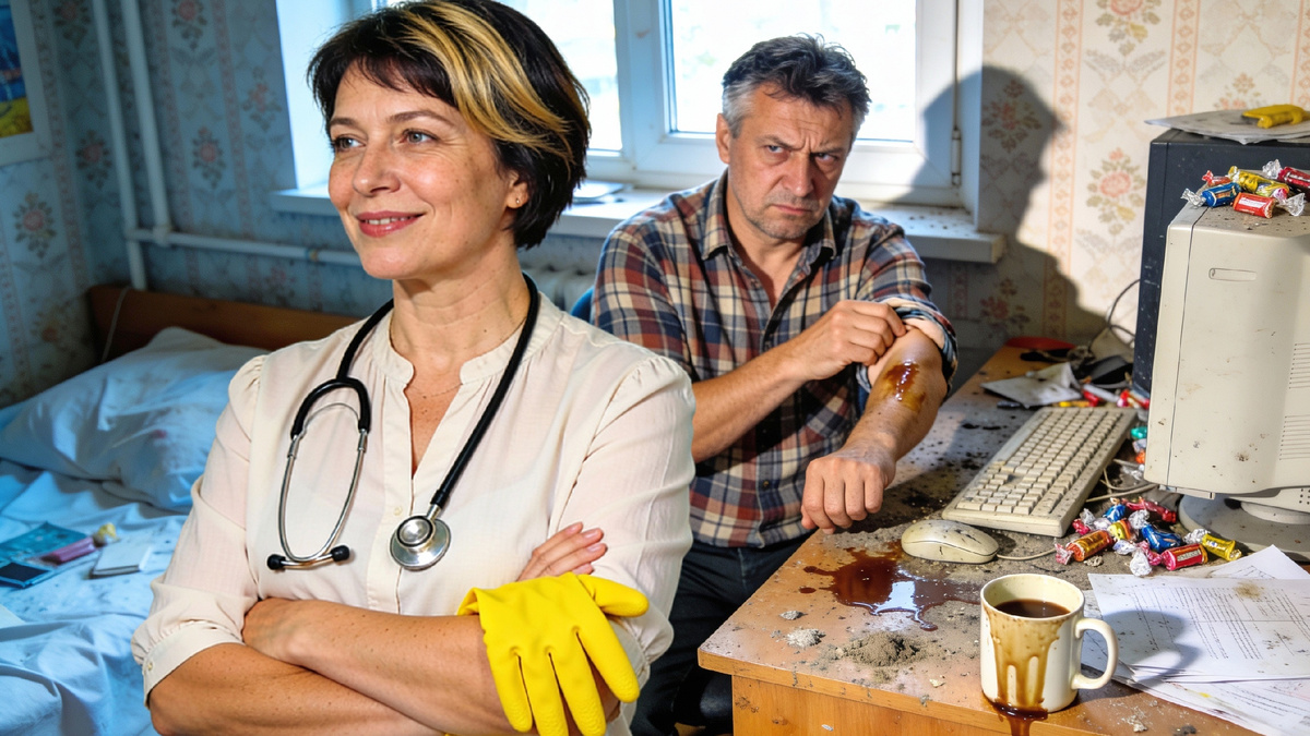 Он критиковал мою уборку, а потом сам оттирал прилипшую кружку