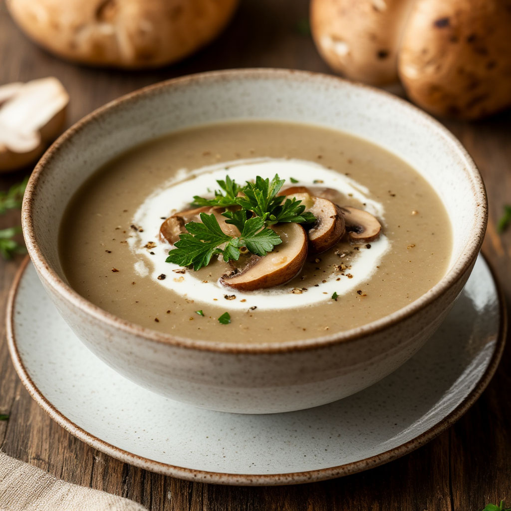 Суп-пюре из белых грибов