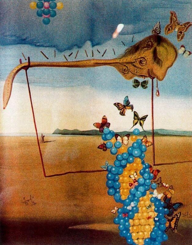 Сальвадор Дали. Существо с бабочками. 1949-61