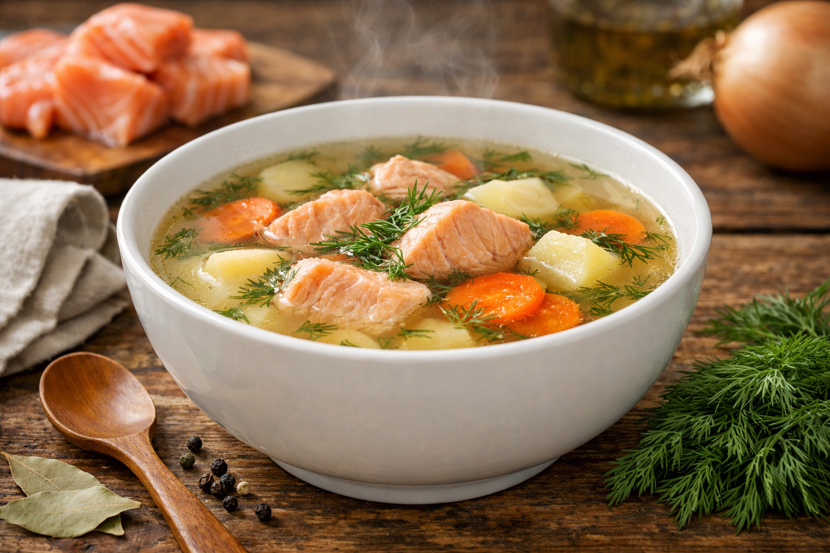 Классическая уха из семги