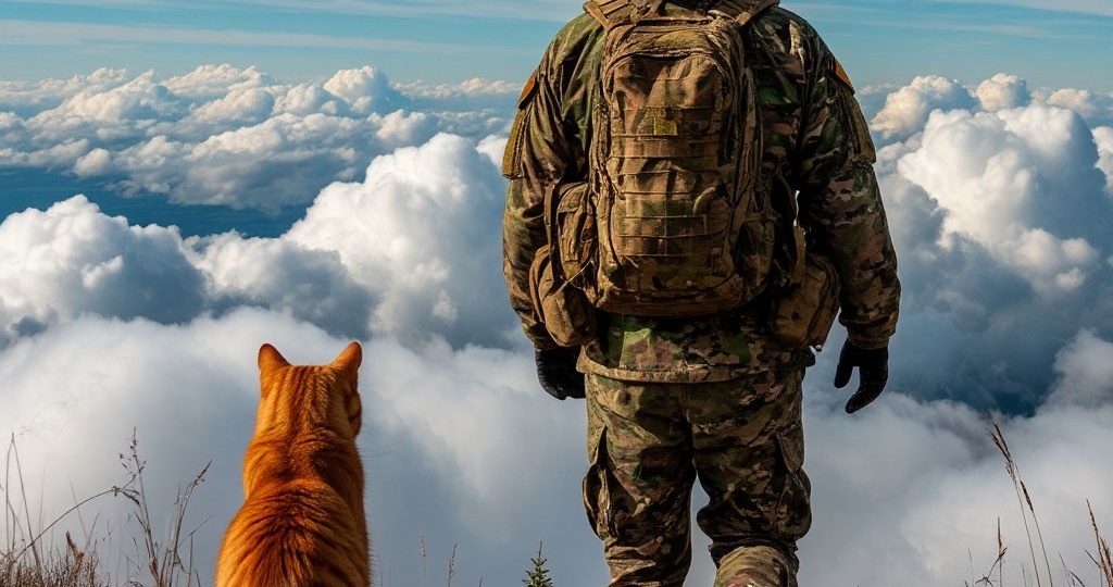 Кот ушел за своим солдатом...