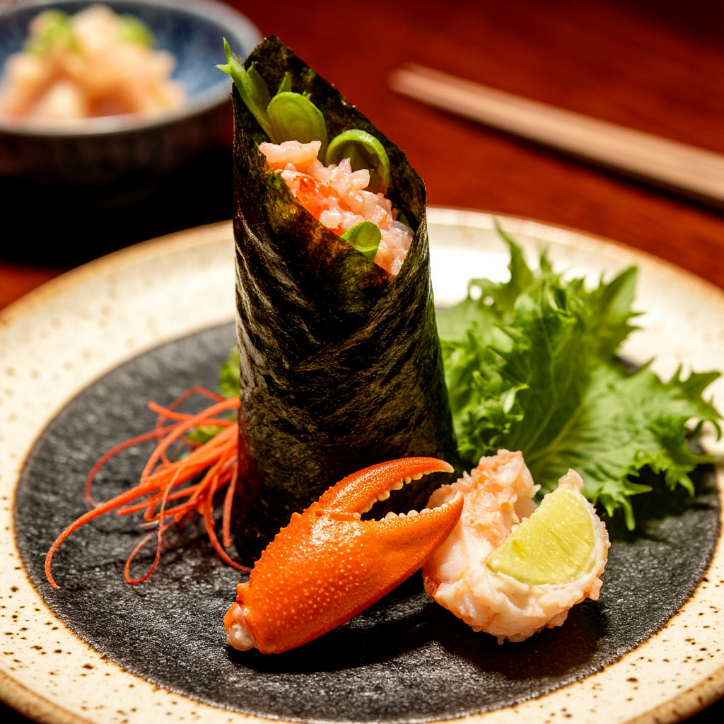 Темаки с крабом (Кани но тэмаки)