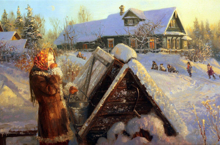 «Морозный вечер», художник Владимир Жданов (2015) 