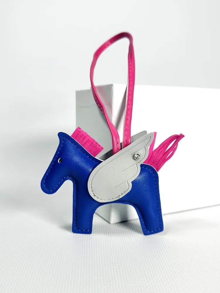 Подвеска для сумки из натуральной кожи Pegasso 555-1 (синий)