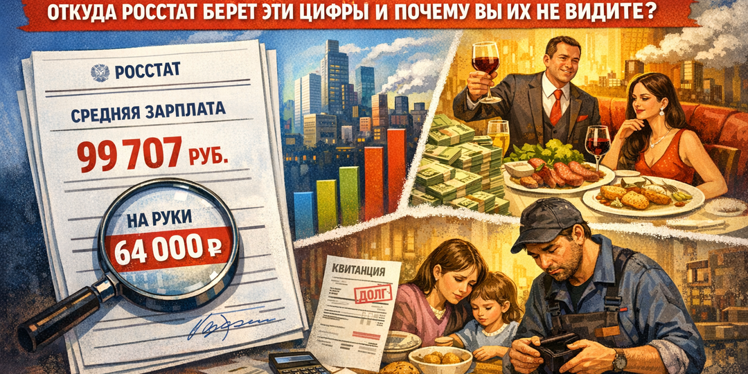 «Средняя зарплата почти 100 000 рублей»: Откуда Росстат берет эти цифры и почему вы их не видите?