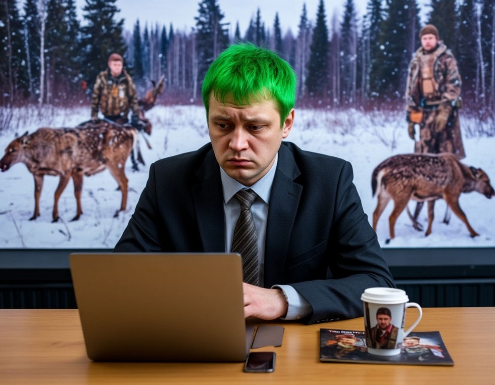 Офисный работник. Картинка. Создано ИИ