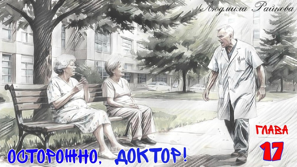 У Мани, преступный аппаратик зажат в кулаке. Она замечает испуг в глазах приятельницы, поворачивает голову и видит, как по дорожке к ним бежит завхоз, полы халата как паруса развиваются по сторонам. Поздно, бегством не спастись.