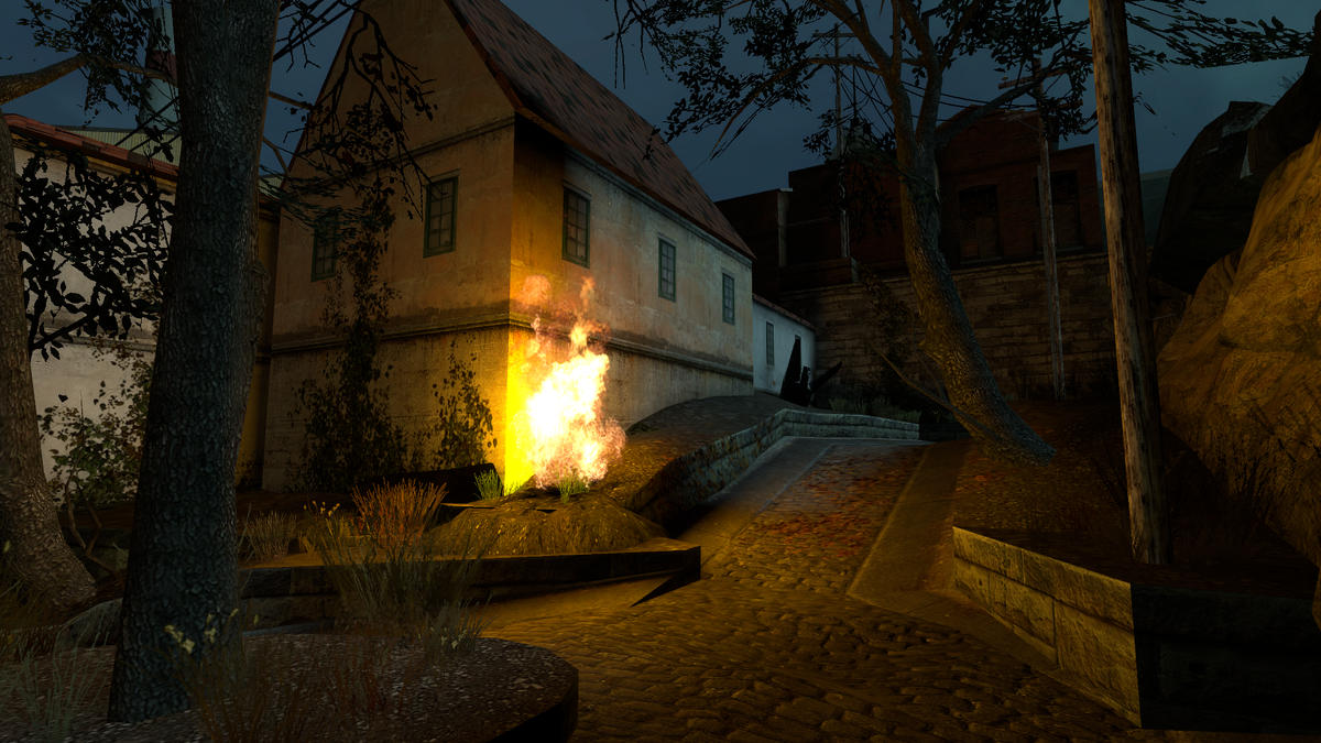 Фото улицы Равенхолма с земли. Самое первое фото уровня.